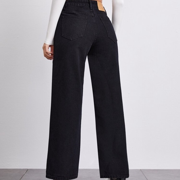 Shein Stone Wash Middle-Waisted Straight Jeans - Picture 3 of 3